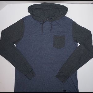 RVCA Mens Long Sleeve Hooded Knit Shirt